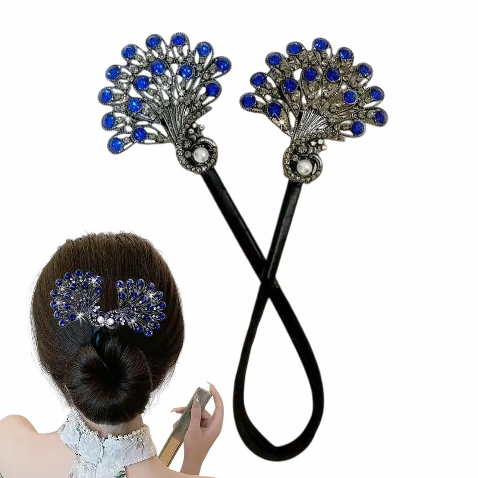 Краб для волосся Acunny PEAFOWL Павич зі стразами, фото №6 Краб для волосся Acunny PEAFOWL Павич зі стразами, фото №6