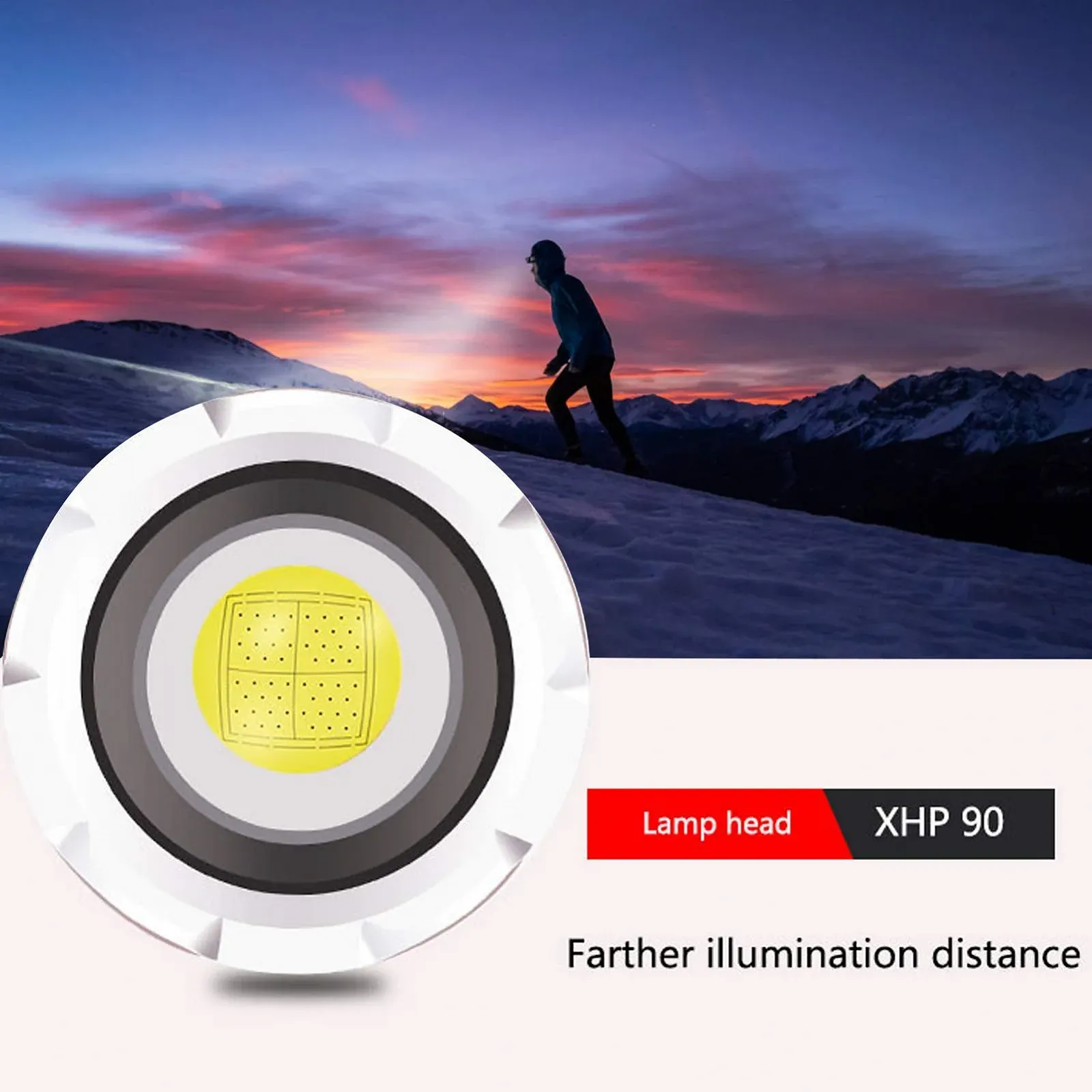 Фонарик Pilipane Ultra Bright Zoomable Focusing LED USB Перезаряжаемый Интеллектуальный Дисплей Питания для Кемпинга Пешего Туризма Алюминиевый Сплав 16 см 205 г, фото №9