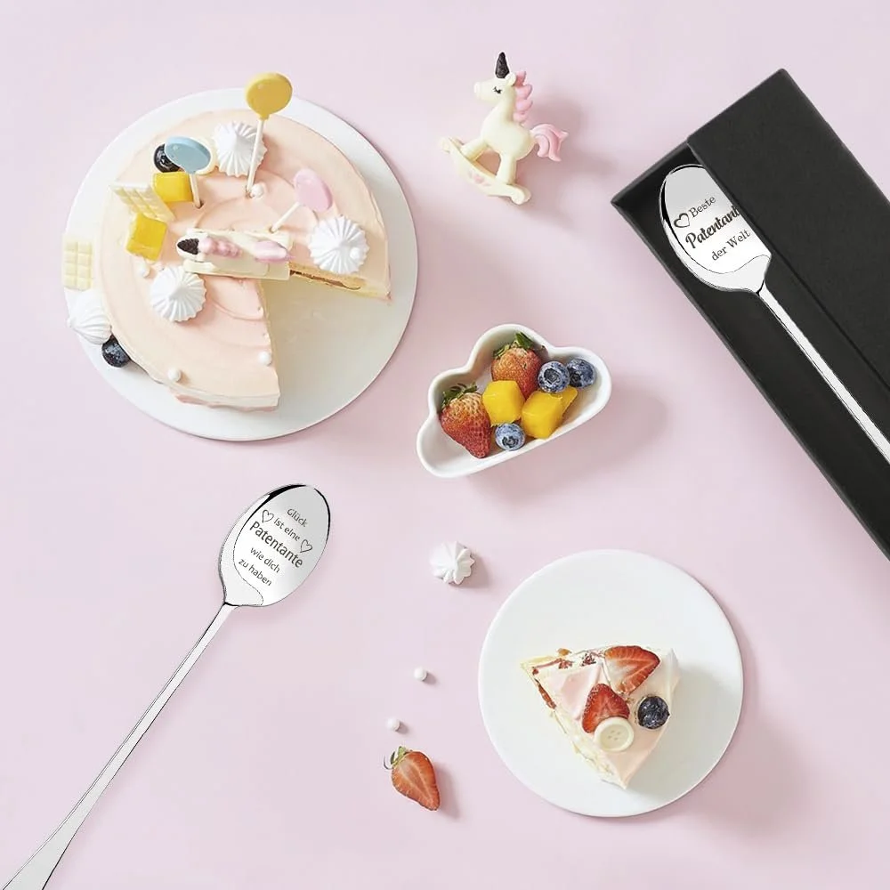 Ложка Кавова з гравіюванням Найкраща Хрещена в світі, 2 шт, фото №4