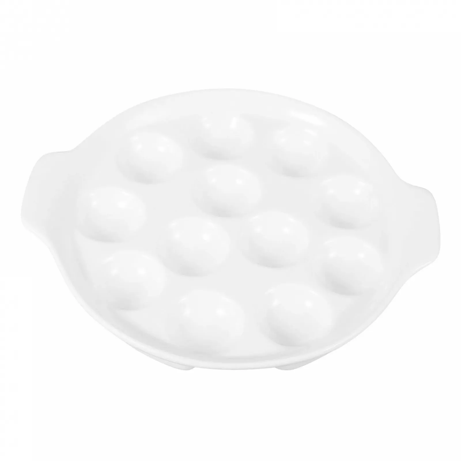 Форма для запекания керамическая на 12 лунок для улиток с ручками белая, фото №1