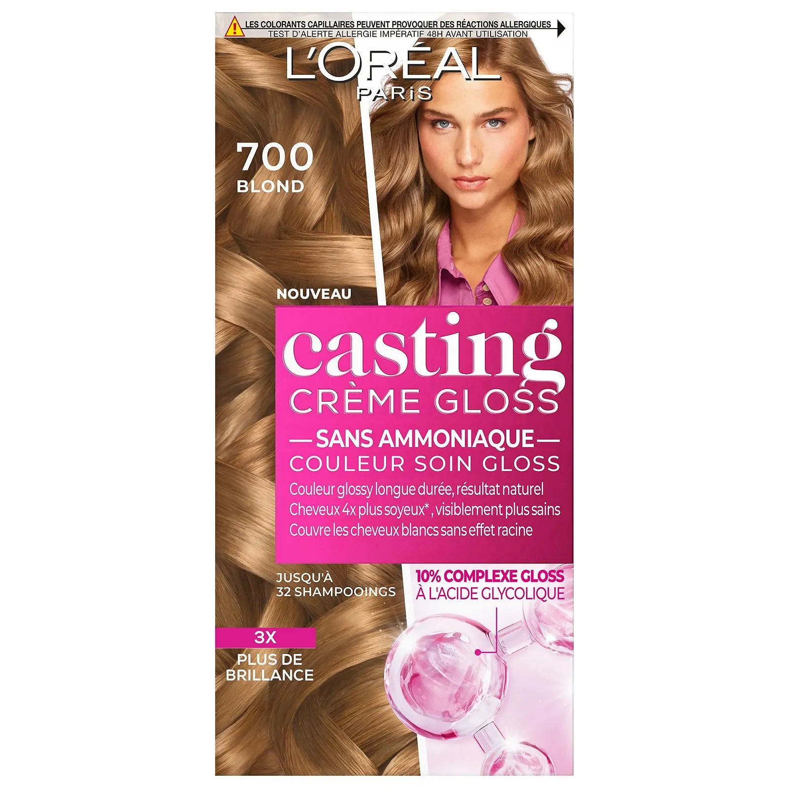 Напівперманентна фарба для волосся L'ORÉAL PARIS Casting Crème Gloss 7.0 Blonde, фото №1 Напівперманентна фарба для волосся L'ORÉAL PARIS Casting Crème Gloss 7.0 Blonde, фото №1