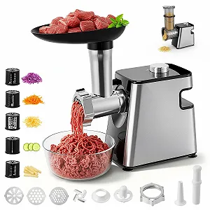Электрическая мясорубка 2800 W, 5-в-1, с насадками для овощей и сыра - Фото 1