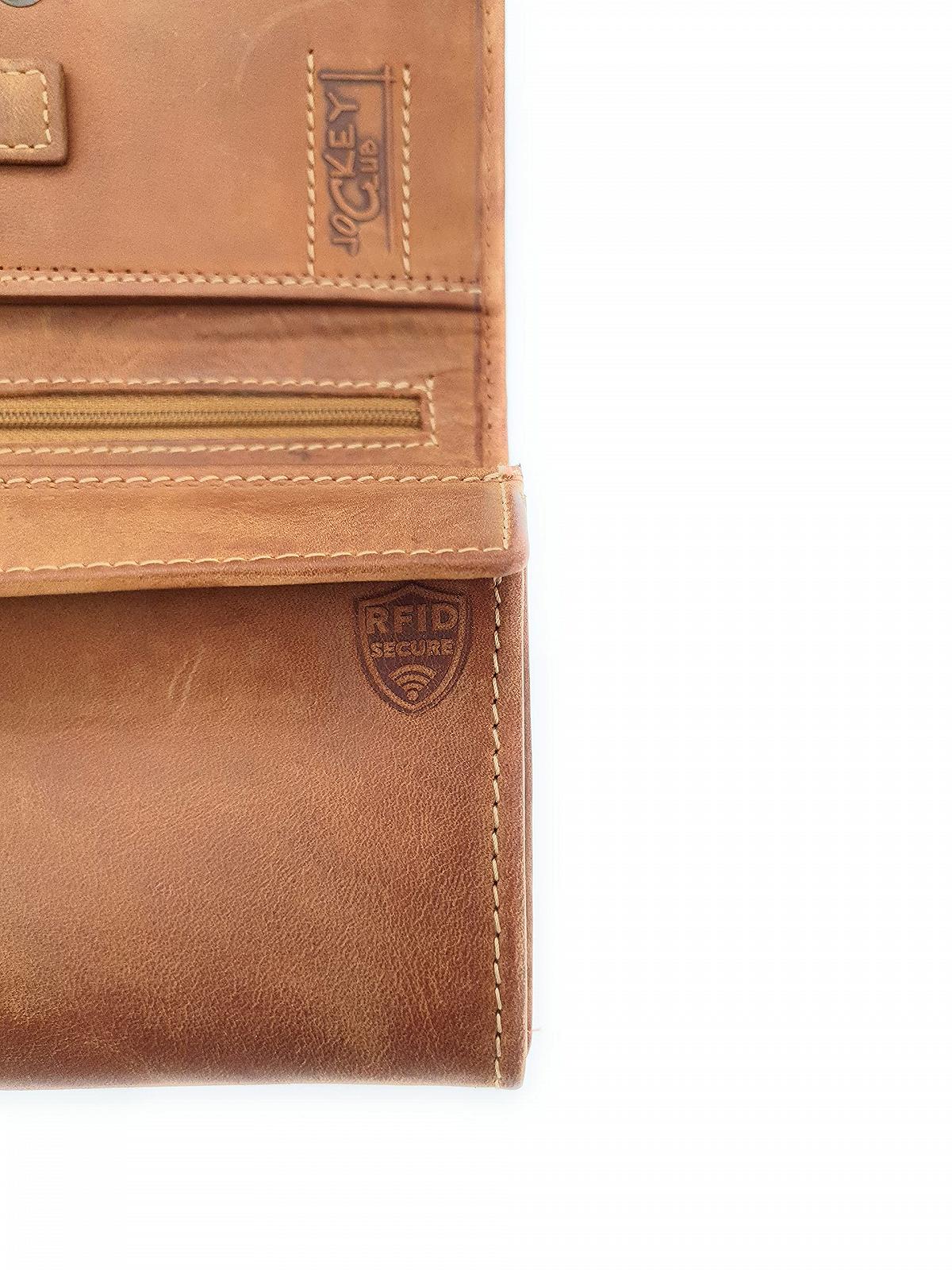 Гаманець Жіночий Jockey Club Toro Rustique Cognac Натуральна Шкіра з RFID захистом, фото №5
