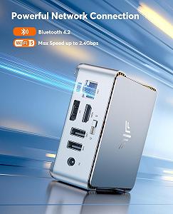 Мини ПК NiPoGi GK3PLUS / Intel Alder Lake-N97/ RAM 8GB / SSD 256GB / 1 x HDMI / 1 х LAN / Wi-Fi 6 / Bluetooth / Windows 11 / Серебристый synthetic.ua - Фото 1