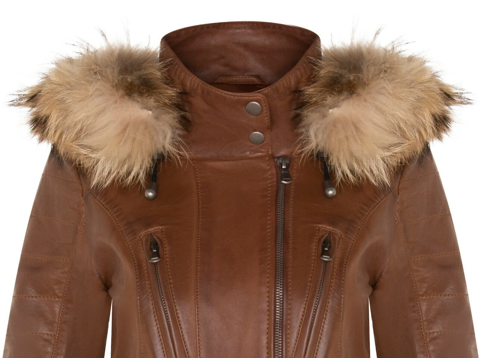 Кожаная парка Infinity Leather Женская Куртка стеганая со съёмным капюшоном, дождевик, фото №4