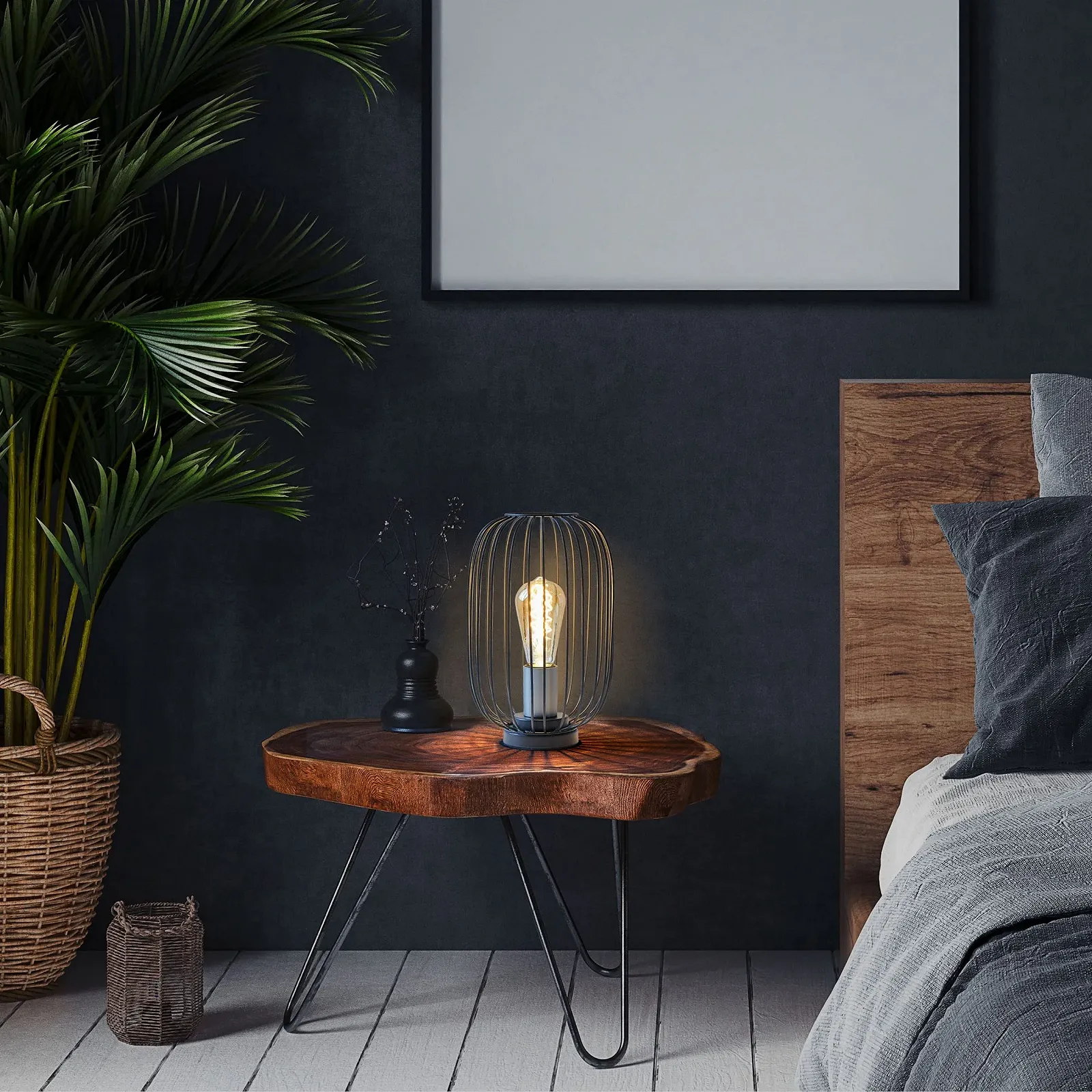 Настольная лампа AMARE Vintage 18.4 x 29 см Черная, фото №2