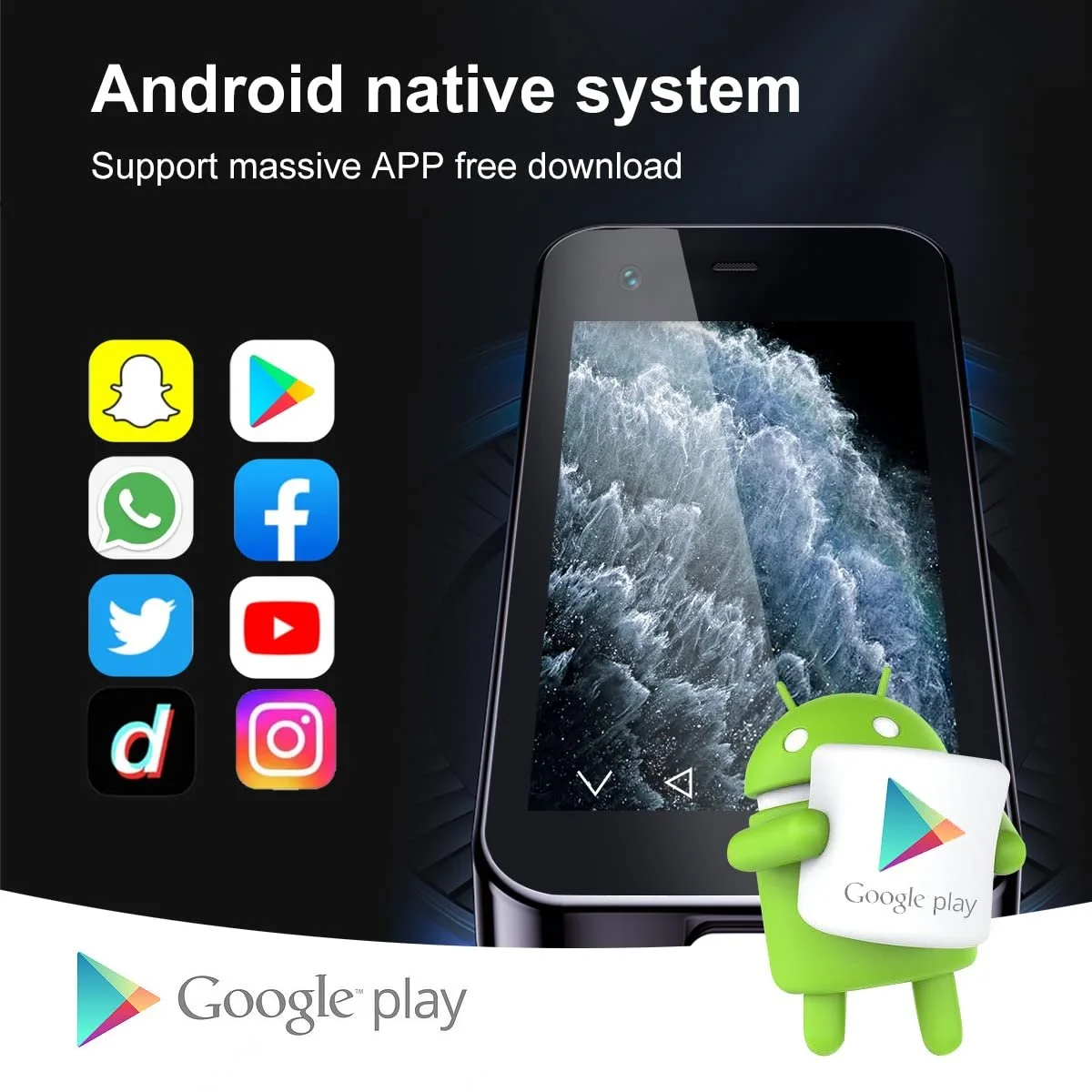 Смартфон Mini XS13 3G Android 9.0 2GB RAM 16GB ROM 5.0MP Black, фото №4
