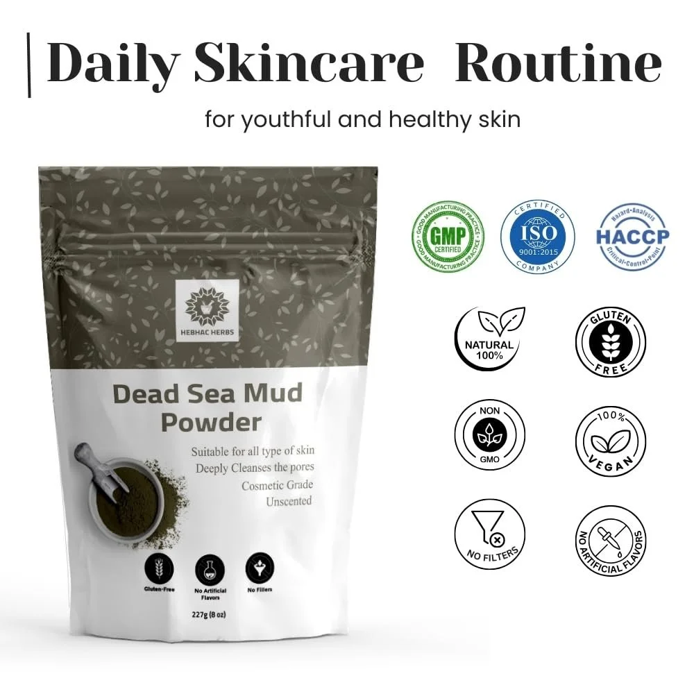 Глина Мертвого моря для масок для обличчя для чоловіків та жінок, фото №4