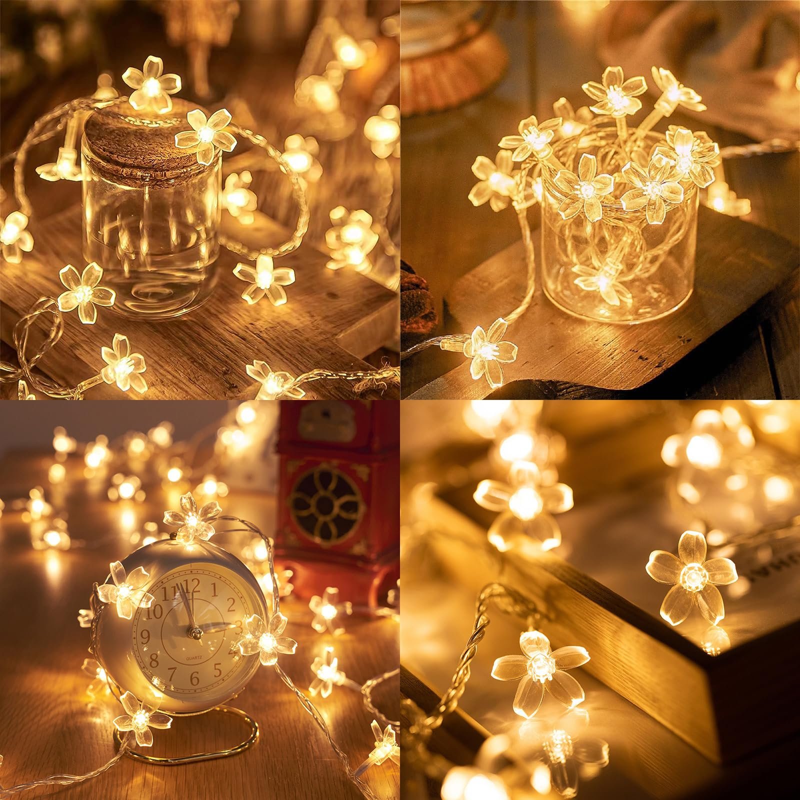 Гірлянда ENLACE Квітуча вишня 6 м, 40 LED, теплий білий, живлення від батарейок, 2 режими, фото №7