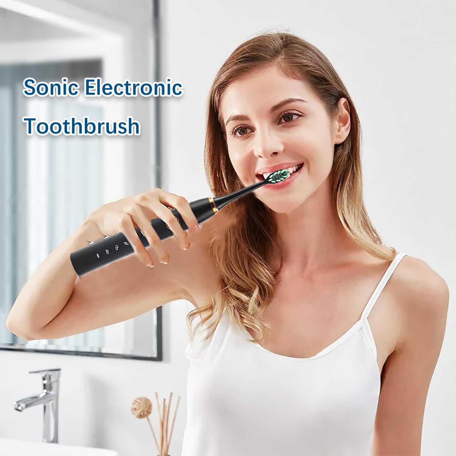 Електрична звукова зубна щітка для дорослих 40 000 VPM з 5 насадками та зарядною станцією 5 режимів, фото №5