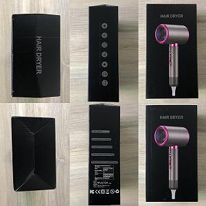 Фен Ionic 2100 Вт, 3 режими швидкості, гарячий/2 рівня швидкості, з кнопкою гарячого/холодного повітря, сірий/фіолетовий synthetic.ua - Фото 1