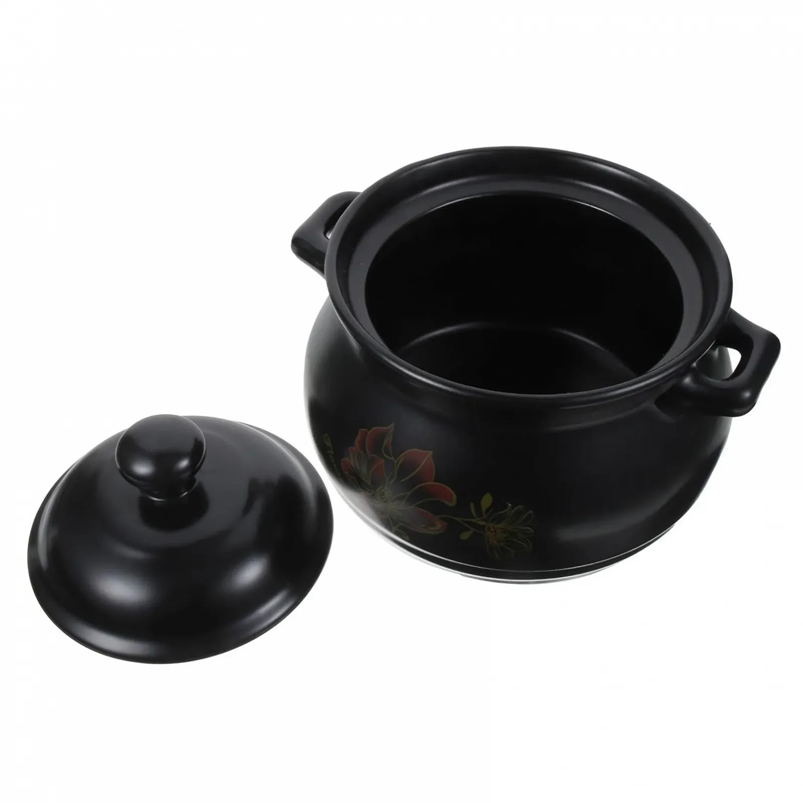 Каструля Ipetboom Керамічна Кам'яна кераміка Чорна з квітковим візерунком, фото №1 Каструля Ipetboom Керамічна Кам'яна кераміка Чорна з квітковим візерунком, фото №1