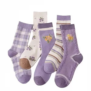 Шкарпетки Floral Retro Preppy Ankle Cotton, 5 пар - Фото 1