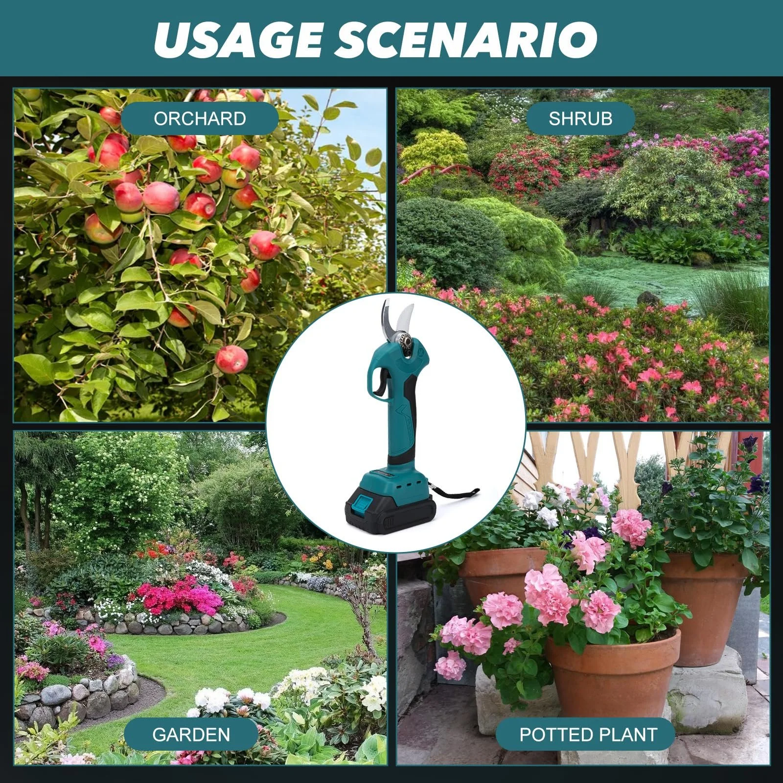 Секатор WingFly акумуляторний електричний 45 мм з 2 x 21 V 1500 mAh батареями, фото №7