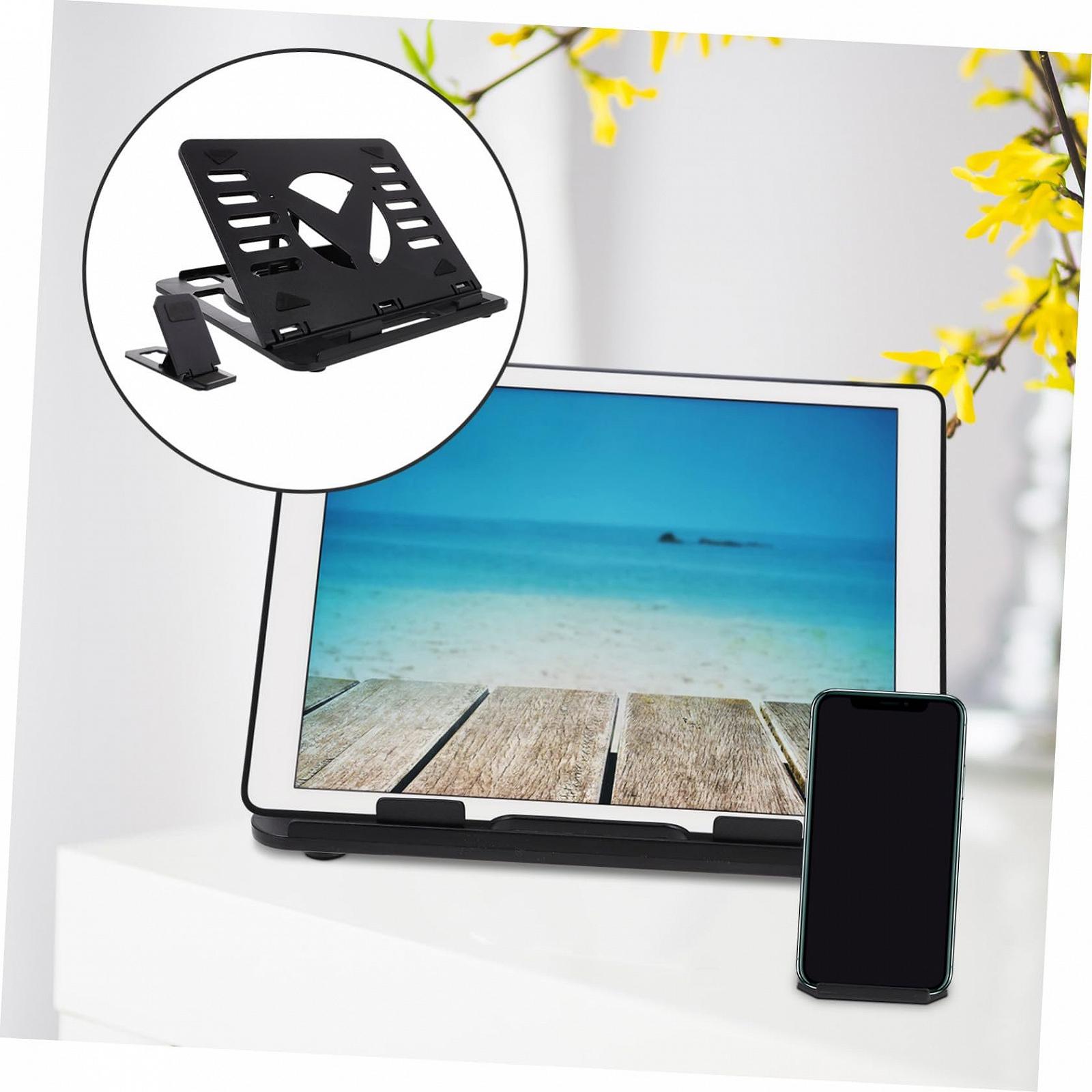 Підставка для ноутбука Обертова Складна Регульована по висоті з тримачем для телефону Ергономічна, фото №3