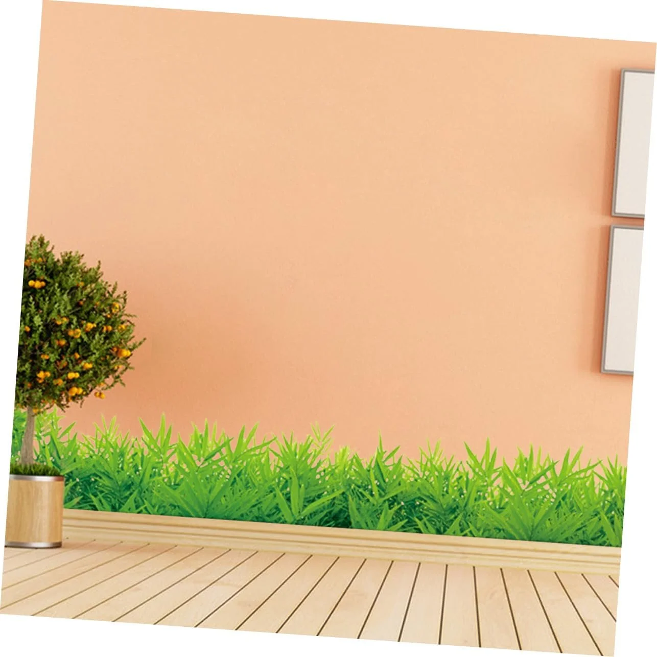 Настінна наклейка Tofficu Green Grass набір 3 шт. самоклейна знімна, фото №5