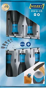 Набір викруток Hazet 810U-1/5 (3 шліцьові, 2 Phillips) з ергономічною рукояткою synthetic.ua - Фото 1