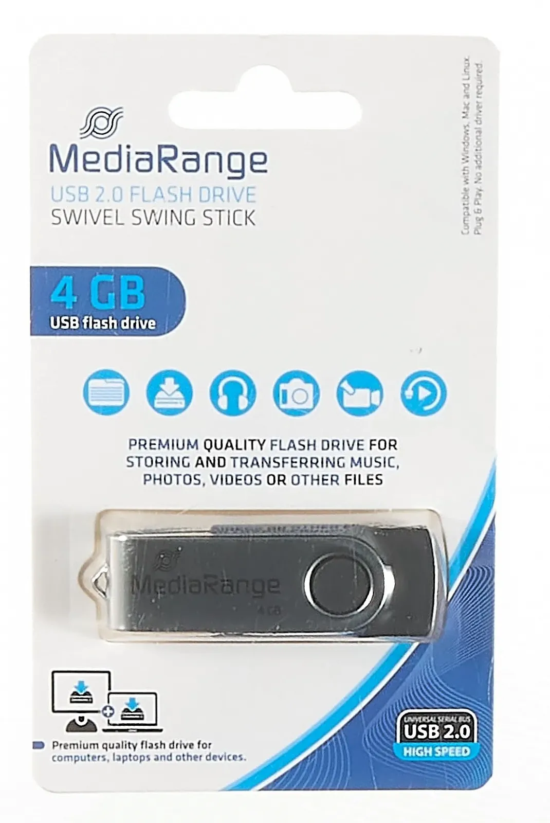 USB-накопичувач MEDIARANGE Flexi MR907 4GB USB 2.0, фото №2