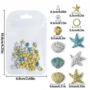Украшения для ногтей Летний Океан Морская звезда, ракушка, жемчуг, блестки, камни, ювелирные изделия для ногтей, морские камешки synthetic.ua - Фото 1