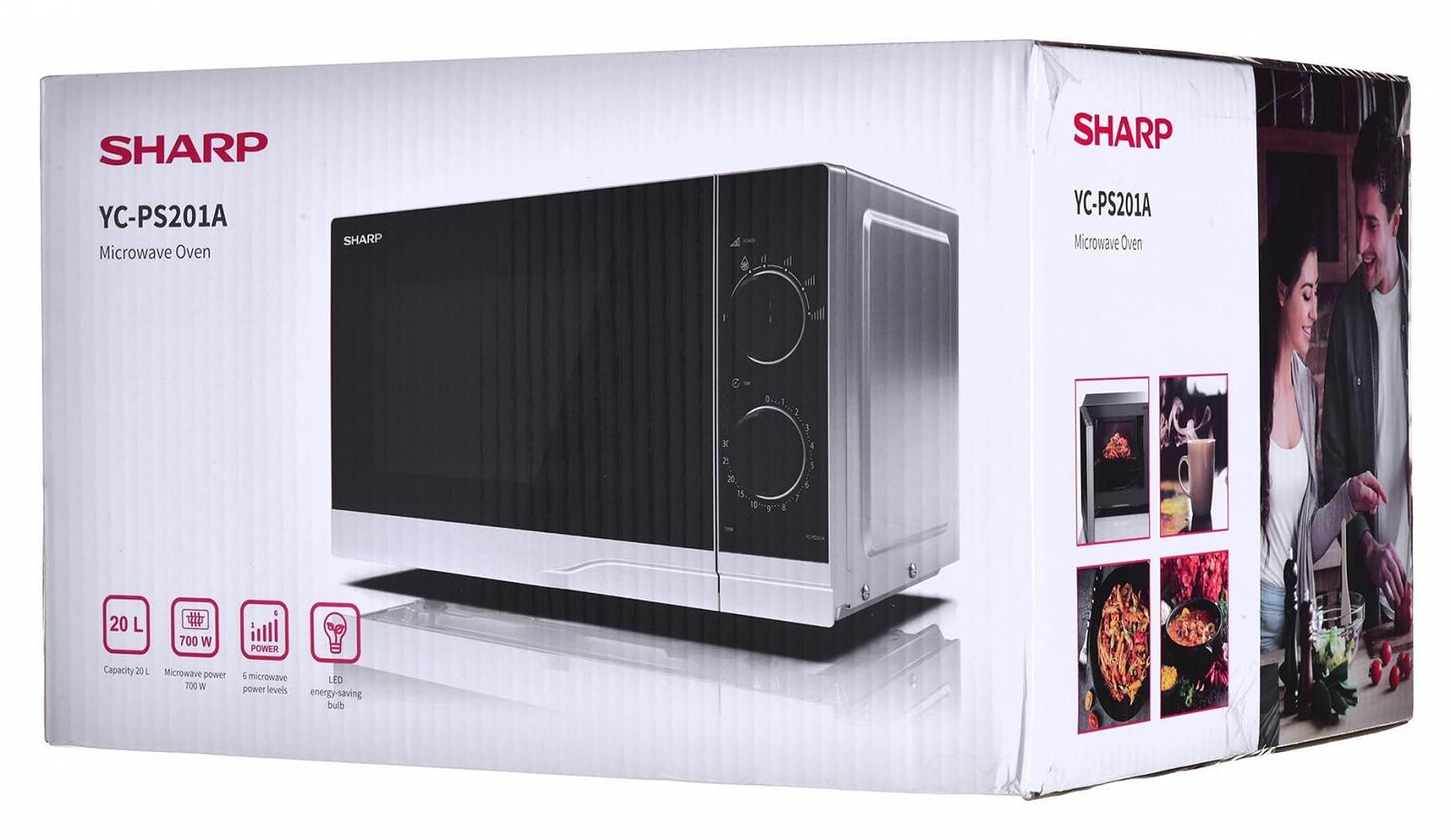 Мікрохвильова піч Sharp YC-PS201AE-S 20 л 700 Вт механічне керування Срібляста, фото №7 Мікрохвильова піч Sharp YC-PS201AE-S 20 л 700 Вт механічне керування Срібляста, фото №7