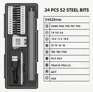 Набор электрических отвёрток DTD Precision 30 в 1 Mini, 5 Torque, 5/32 Inch Hexagon, магнитная беспроводная для ПК, телефона, очков, ноутбука synthetic.ua - Фото 1