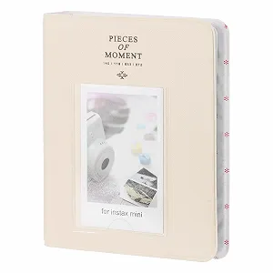 Фотоальбом sourcing map 64 карманный Кожаная обложка 2x3 Маленький фотоальбом с передним окошком для мгновенных фотографий, бежевый - Фото 1