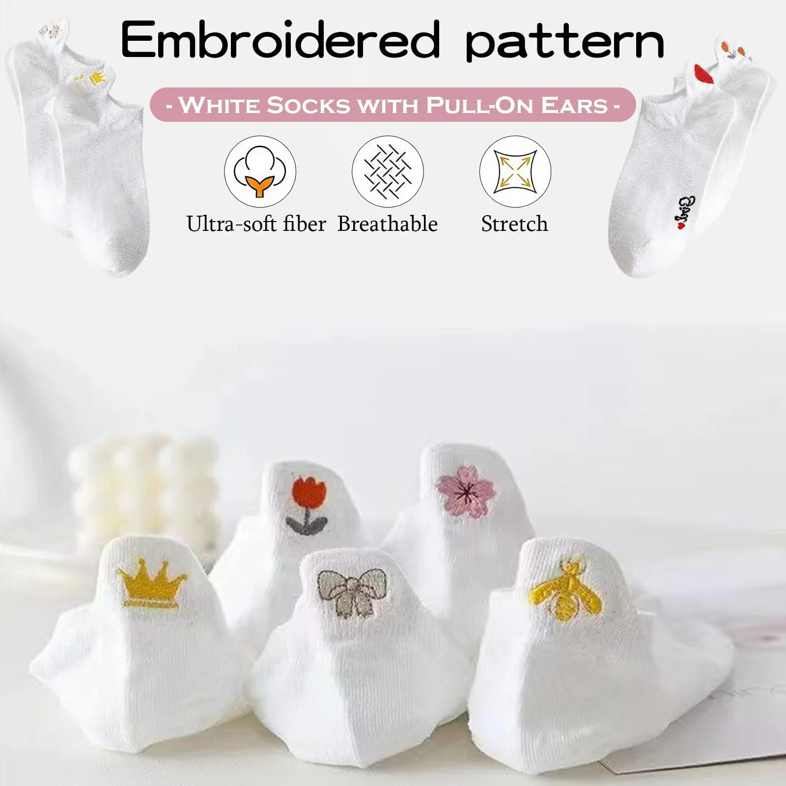 Шкарпетки Жіночі Ankle Квіткові візерунки (6 пар), фото №3 Шкарпетки Жіночі Ankle Квіткові візерунки (6 пар), фото №3