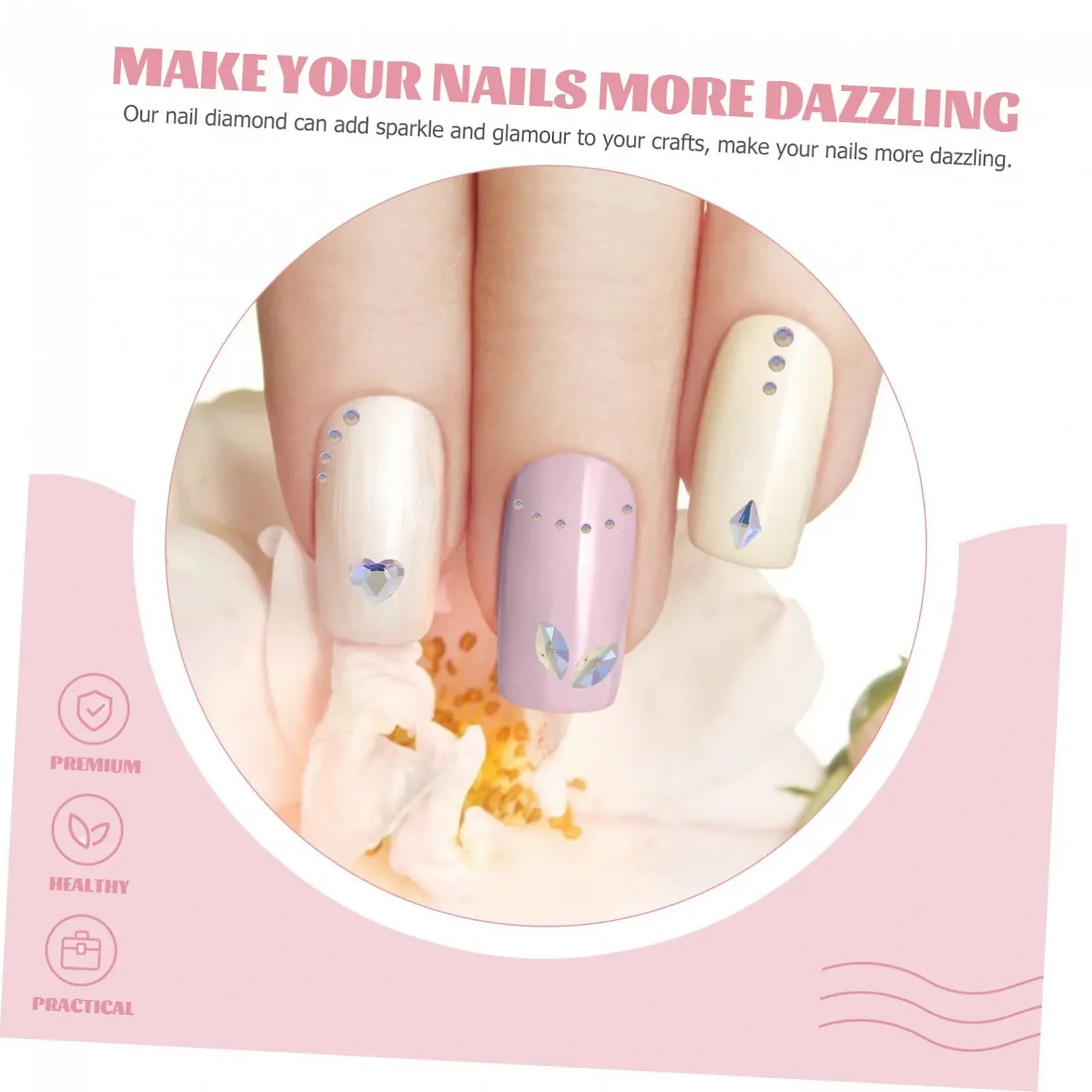 Стразы для ногтей Healeved Плоские для дизайна ногтей, 3 коробки, фото №6 Стразы для ногтей Healeved Плоские для дизайна ногтей, 3 коробки, фото №6