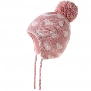 Зимняя шапка AHAHA для девочки, шапка-ушанка с помпоном, вязаная - Фото 1