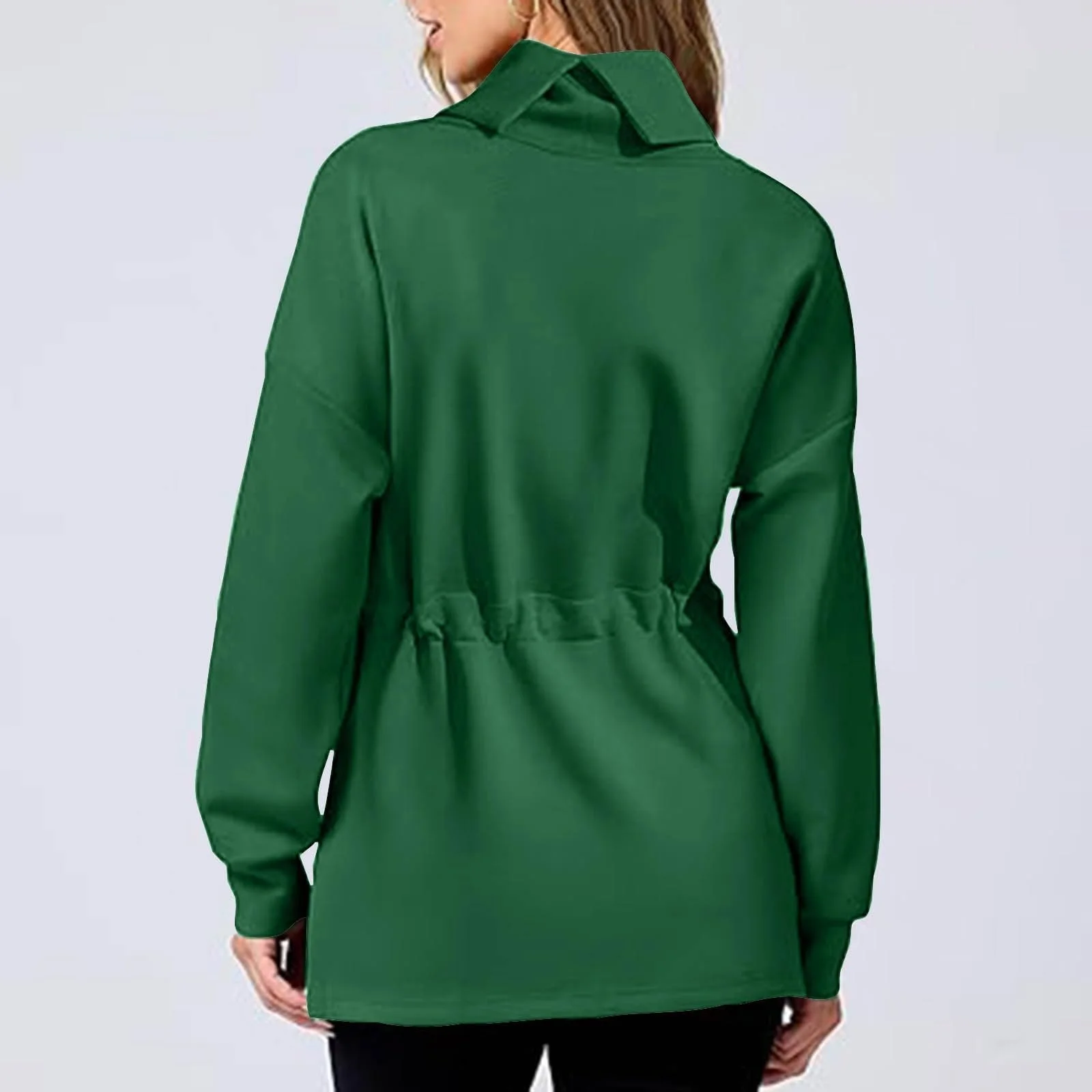 Кофта без капюшона осінньо-зимова з куліскою на талії, фото №3 Кофта без капюшона осінньо-зимова з куліскою на талії, фото №3