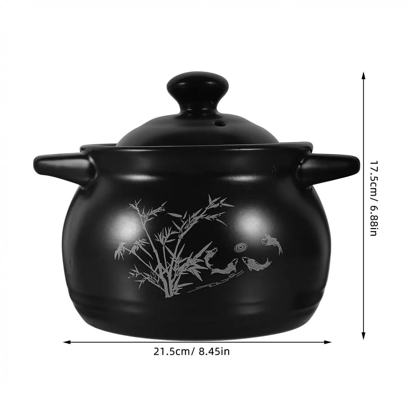 Кастрюля GALPADA керамическая многофункциональная с ручкой и крышкой, фото №2