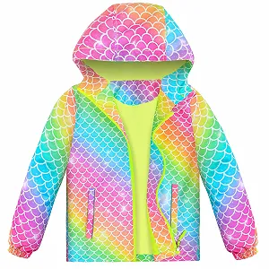 Куртка дощова OlyPegic для дівчат, водонепроникна, з капюшоном - Фото 1