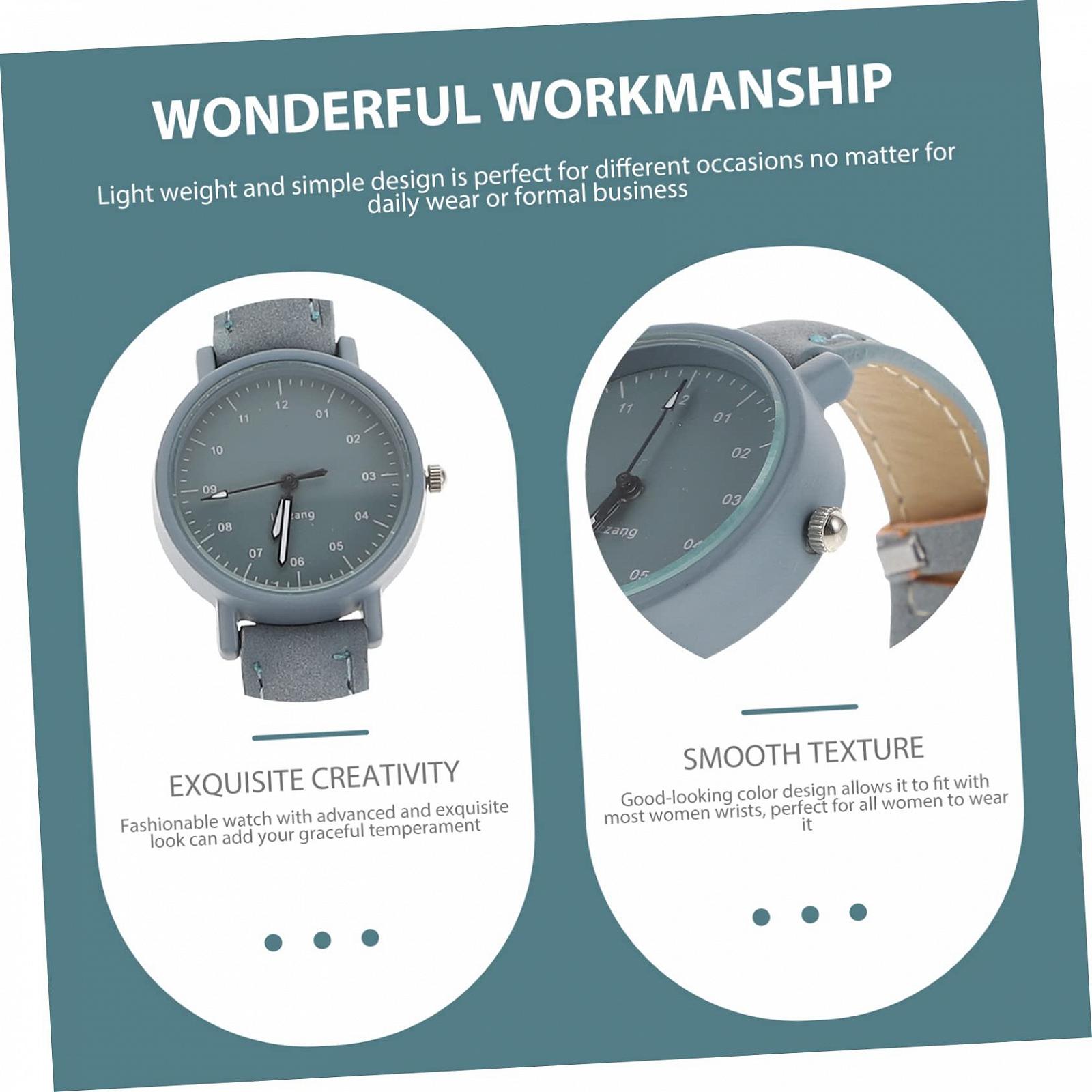 Стильные часы Healvian для девочек, повседневные часы с ремешком, простые наручные часы, универсальный дизайн, удобный ремешок из искусственной кожи, фото №7