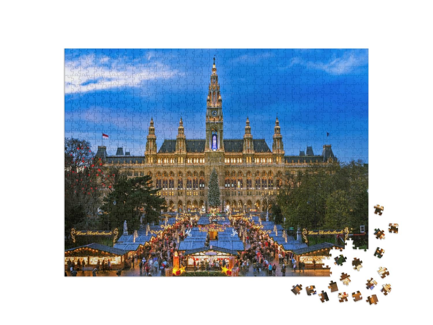 Пазл puzzleYOU Vienna "Рождественская ярмарка в Вене, зимний мотив" 1000 элементов, фото №2