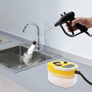 Пароочисник портативний 2500W 1.2 л 6-швидкісний з розпилювачем Yellow synthetic.ua - Фото 1