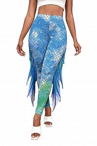 Леггинсы Kuukaas Mermaid, женские, с высокой посадкой, чешуя рыбы,Для карнавального костюма на Хэллоуин, тематической вечеринки - Фото 1