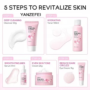 Набір для догляду за шкірою Sakura, набір для догляду за шкірою для дівчат-підлітків, зволожуючий набір для догляду за шкірою synthetic.ua - Фото 1