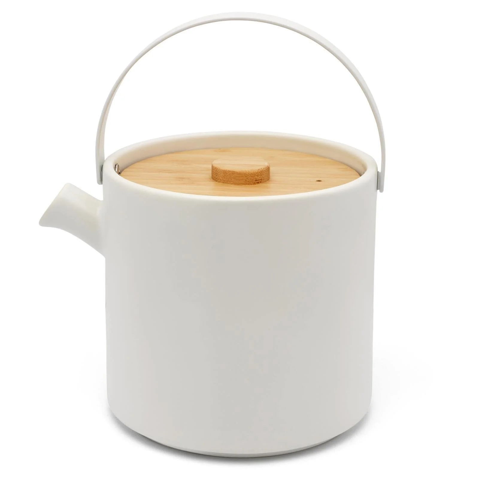 Чайний набір Bredemeijer Білий керамічний глечик 1,2 літра, фільтр-сито для розсипного чаю, підігрівач та 2 кам'яні чайні чашки, фото №2