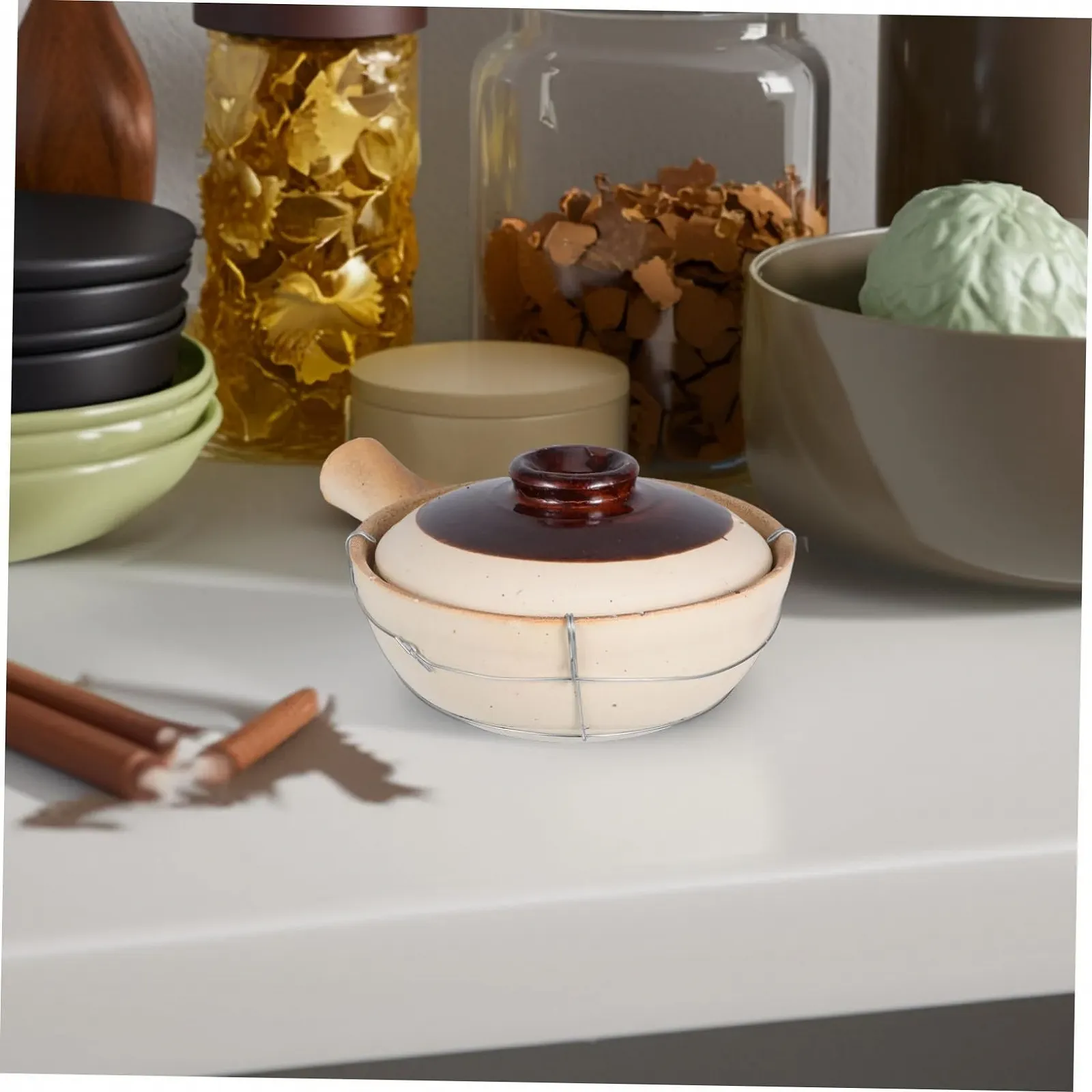 Горшок для запекания LIFKOME Терракотовый Керамический С крышкой, фото №5