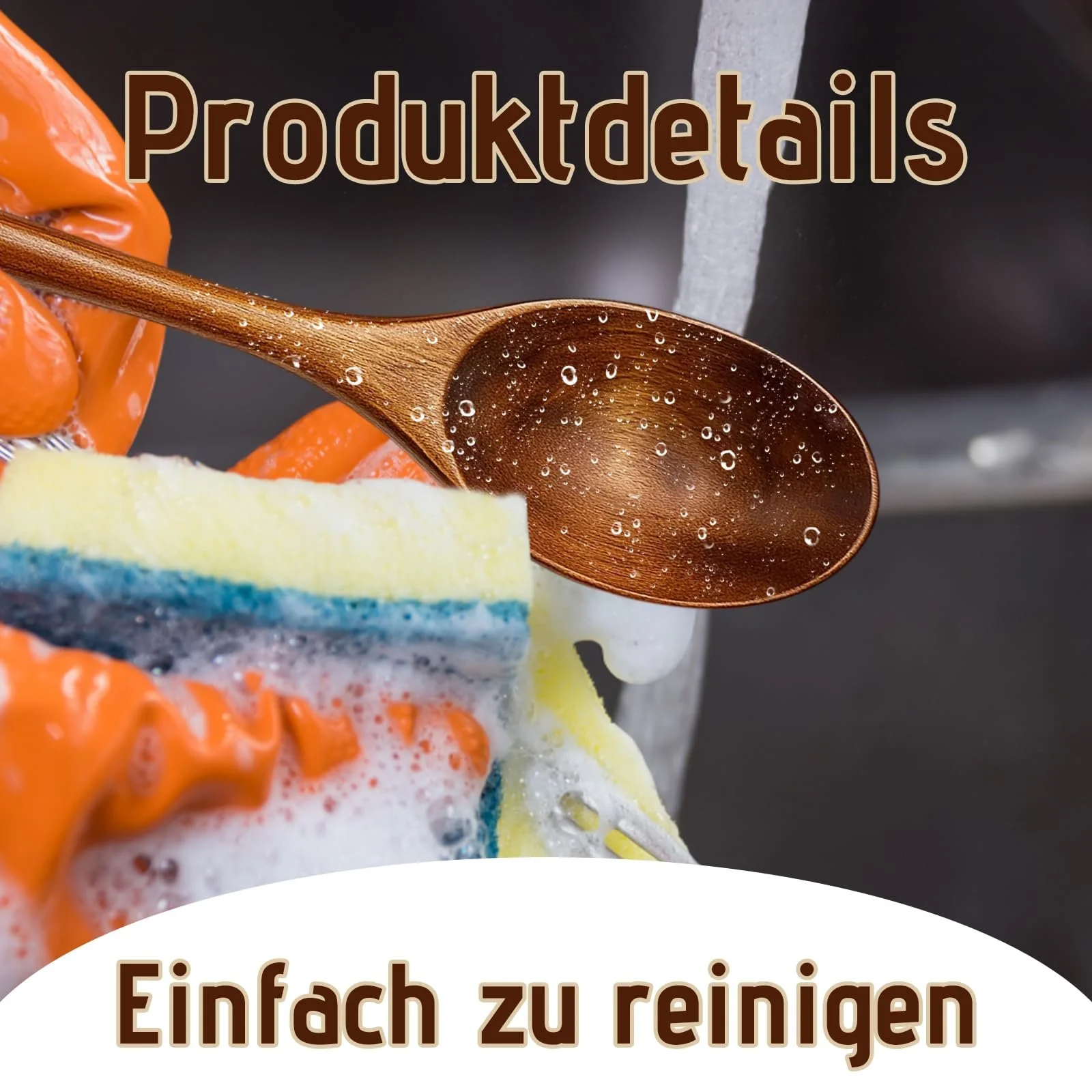 Ложка деревянная 23 см, фото №3