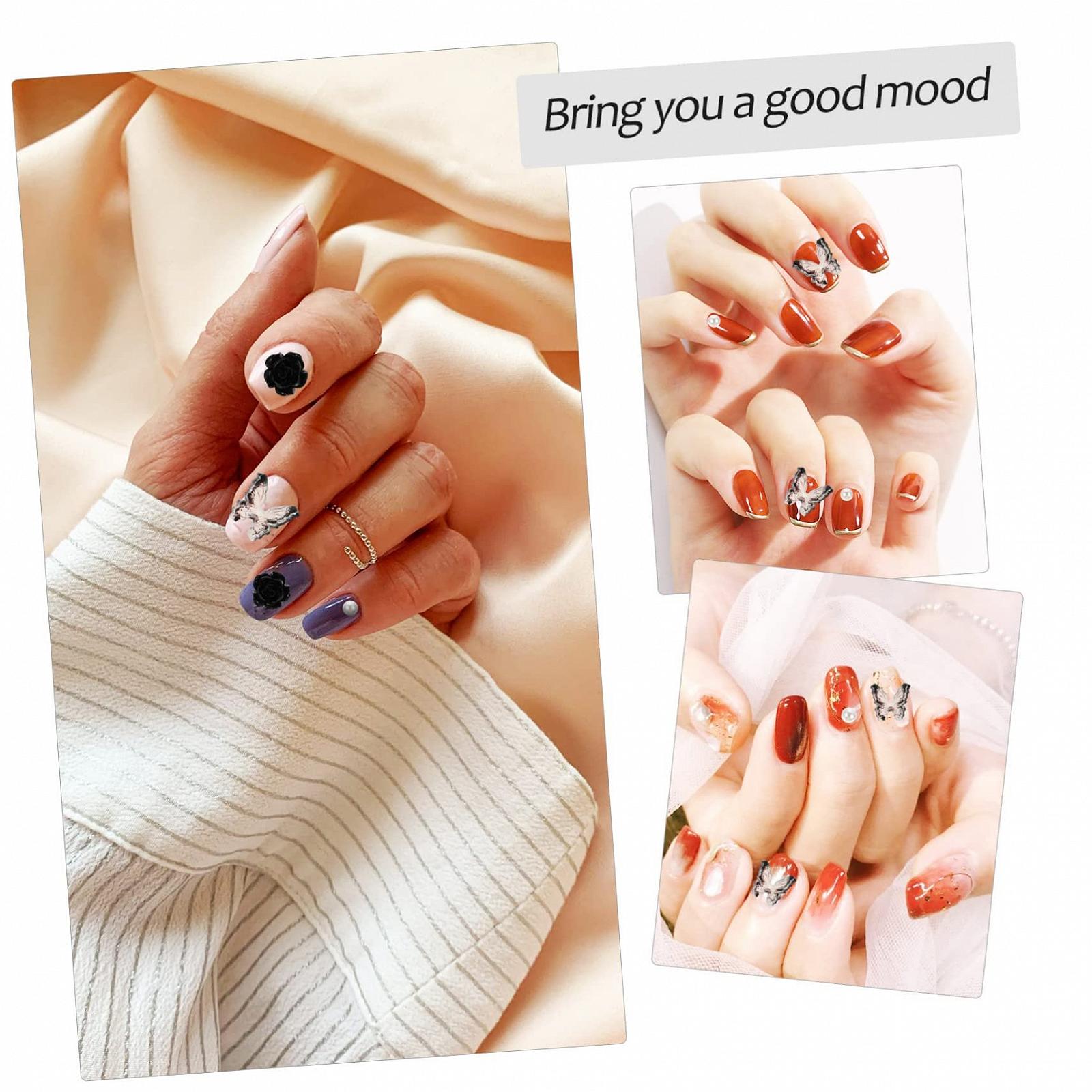 Украшения для ногтей Черные Стразы Серебряные Драгоценные Камни, фото №7