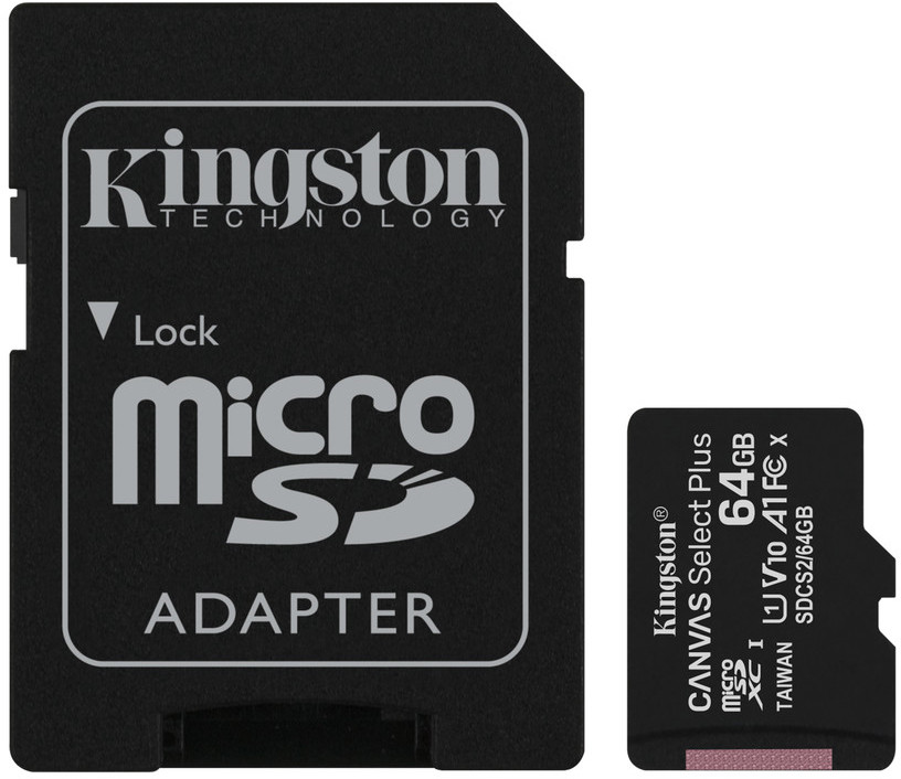 Карта пам'яті Kingston microSDXC Canvas Select Plus 64GB Class 10 UHS-1 А1 з адаптером SDCS2/64GB, фото №2