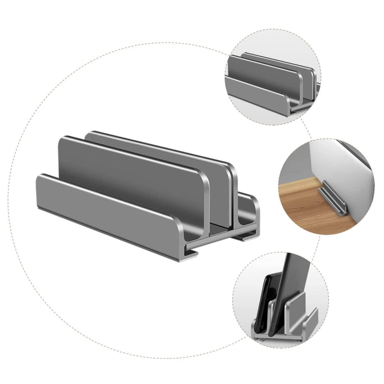 Підставка для ноутбука NUOBESTY регульована вертикальна для дому/офісу, стабільна, компактний органайзер для робочого столу, фото №9