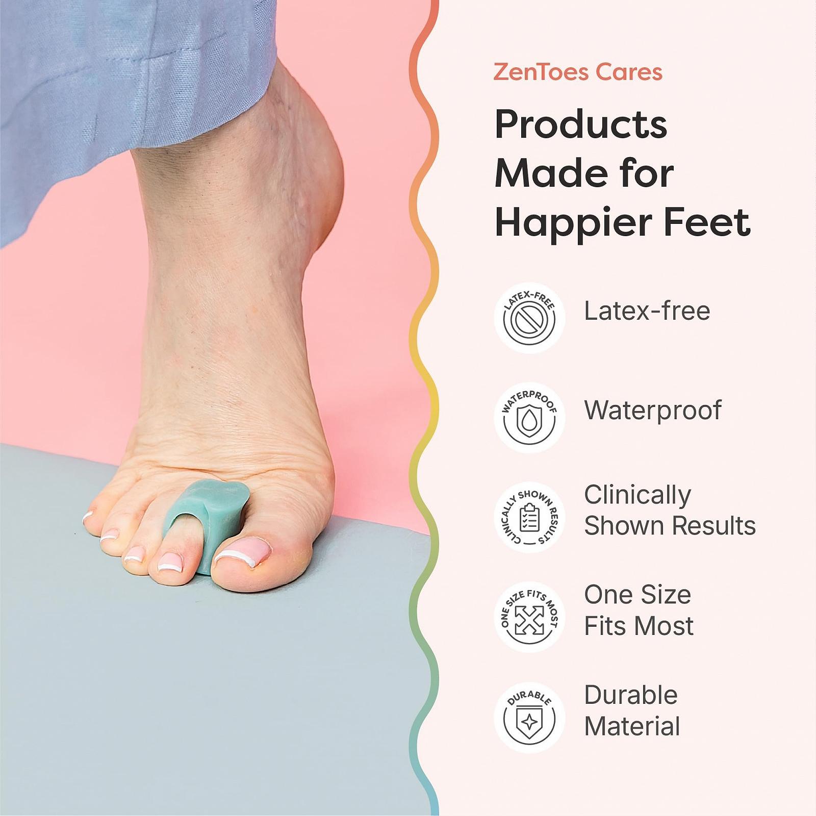 Роздільник для пальців ніг ZenToes гелевий для перекриваючихся пальців, 4 штуки (синій), фото №6