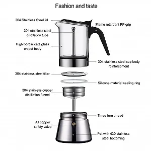 Кавник EMUKOEP Класична італійська кавоварка на 4 чашки synthetic.ua - Фото 1