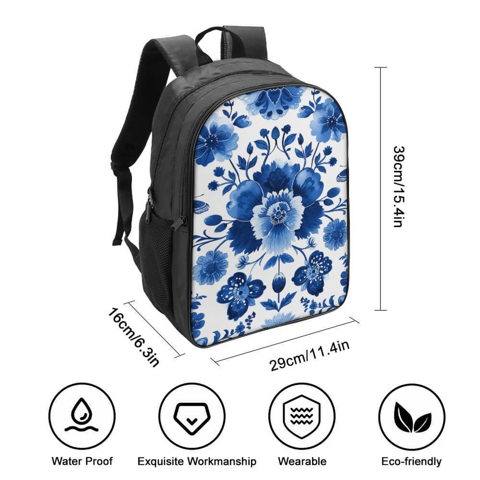 Ранець DPEOANEBN Flower для хлопчиків і дівчаток, підлітків, шкільна сумка, водонепроникний рюкзак, жіночий чоловічий шкільний ранець, сумка для ноутбука 40x28x16 см, фото №2
