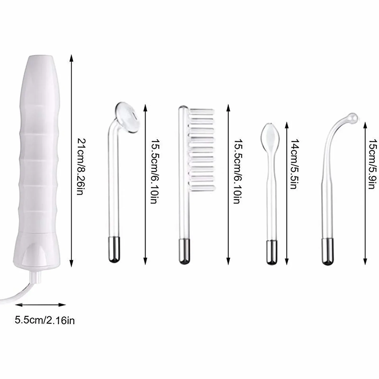 Портативний апарат дарсонваль KingSaid для обличчя та волосся з 4 електродами, фото №2