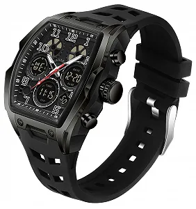 Часы спортивные цифровые мужские Findtime Большой циферблат Водонепроницаемые светодиодная подсветка Будильник Секундомер Уникальный дизайн двойной - Фото 1