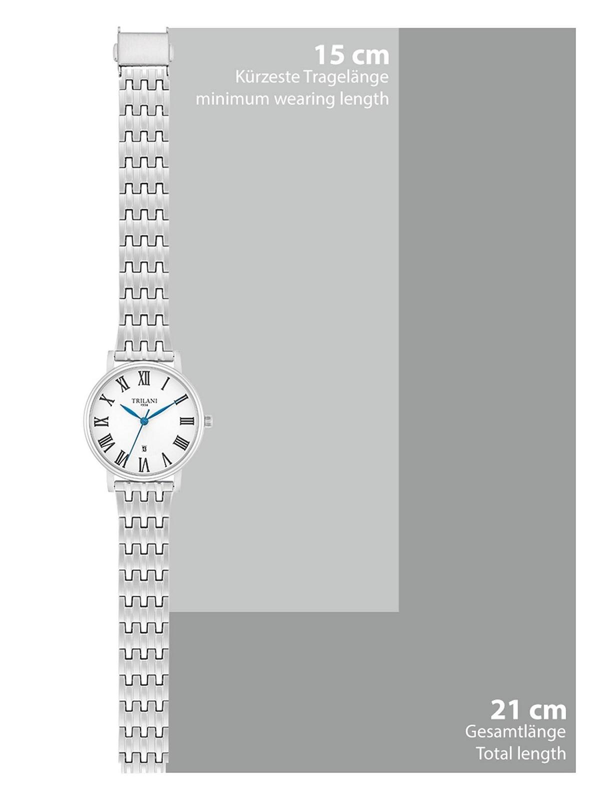 Женские часы Trilani 10140001, аналоговые, японский кварцевый механизм, серебряный браслет из нержавеющей стали, серебристый, браслет, фото №7