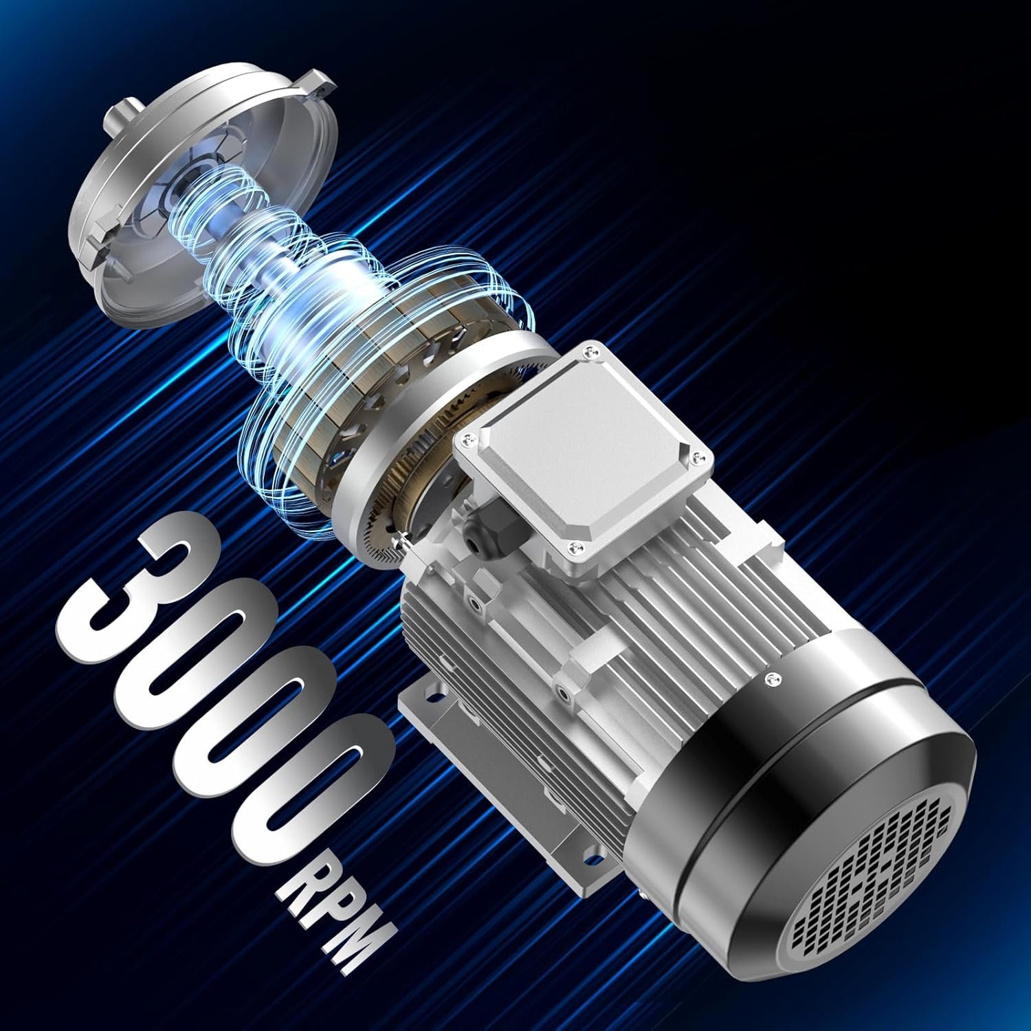 Електродвигун Vevor Y2-90L-2-1.5kW-B3 / Black/Silver, фото №8